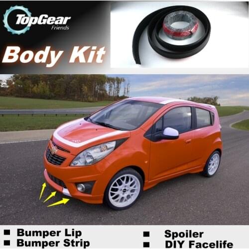 For Chevrolet Spark Bumper Lip Lips / Top Gear Shop Spoiler For Car Tuning / TOPGEAR Body Kit + Strip