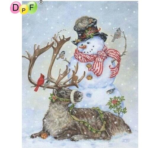 DPF DIY The elk snowman diamond painting cross stitch diamond embroidery wall painting home decor diamond mosaic square crafts