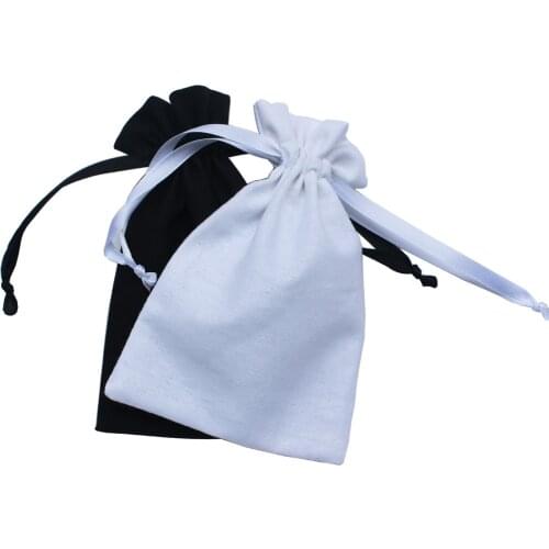 50pcs/lot) 125g/m2 black & white drawstring promotional bags cotton drawstring pouch recycle bag customize