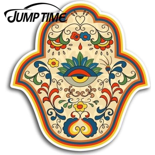 Jump Time Hand of Fatima Hamsa Indian Vinyl Stickers Sticker Laptop Gift Waterproof Car Decal Window Bumper Auto Accessories