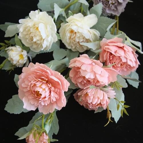 Macaron artificial flower Artificial Fake Western Rose Flower Peony Bridal Wedding Party Home Decor Home Decor DIY wreath gift