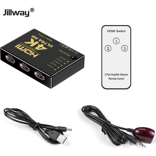 Jillway HDMI 5 to 1 Switch 4k 2to1 3 in 1 HDMI Switcher HDMI splitter Supports 4K Full HD1080p 3D Blu-Ray DVD Player