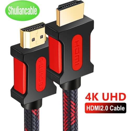 Shuliancable HDMI Cable 2.0 4K/60Hz Gold Plated Audio Video Cable 1m 2m 3m 5m 10m 15m 20m for HDTV Laptop PS4 Projector Computer