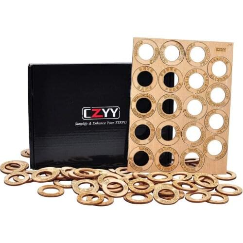 D&D Condition Rings 106 PCS Wooden Status Effect Markers in 29 Conditions Great DM Tool for Dungeons & Dragons