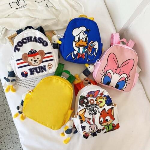 Disney cartoon cute travel backpack anime Daisy Donald Duck portable backpack childrens school bag nylon toy bag boy girl gift