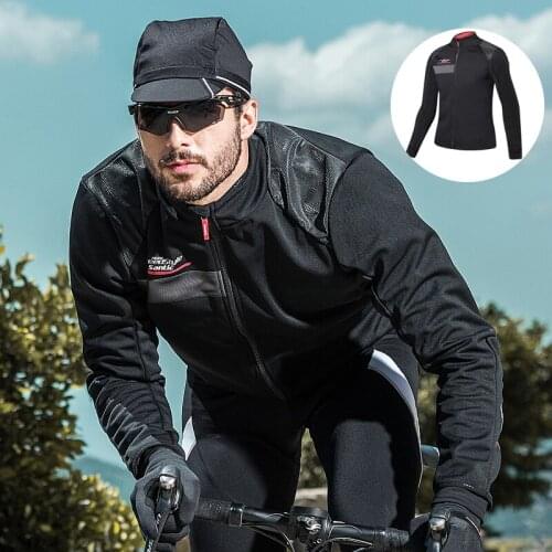 Santic Winter Warm Men Fleece Reflective Windproof Long Sleeve Men Jackets Coats Cycling Jacket Breathable Thermal Jackets