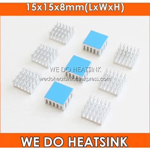 WE DO HEATSINK 15x15x8mm Without or With Thermal Pad CPU Chipset Silver Slotted Aluminum Heatsink Cooler Radiator