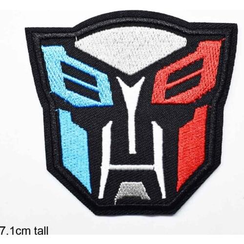 Robot Face Iron On Full Embroidered Clothes Ninjagoed Patches For Clothing Stickers Garment Wholesale
