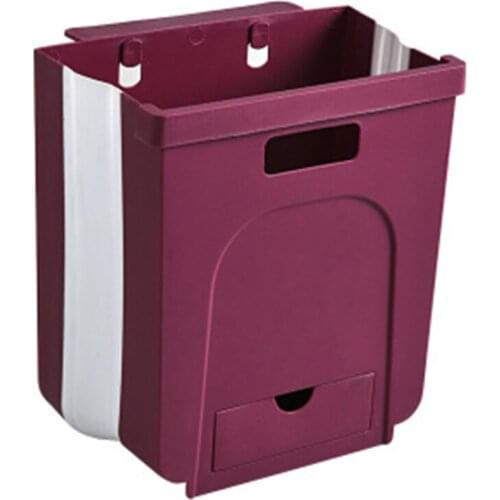 Wall Mounted Foldable Waste Bin Kitchen Cabinet Door Hanging Garbage Bin Can Rubbish Container Organizer Storage Box With Small