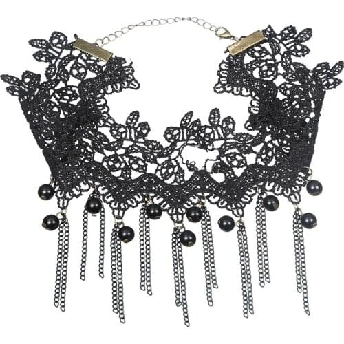 Creative Fashion Jewelry Pendant Exaggerated Lace Necklace New Bohemian Tassel Necklace Female Elegant Necklace