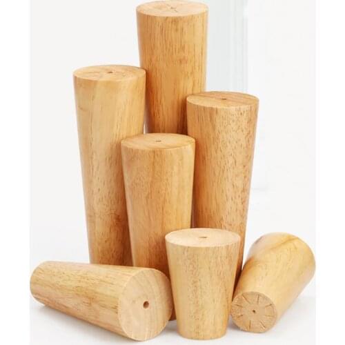 1PCS Natural Solid Wood Furniture Leg Cone Shaped Wooden Carbinet Table Leg 8cm/10cm/12cm/15cm/18cm/20cm/30cm Without Gasket