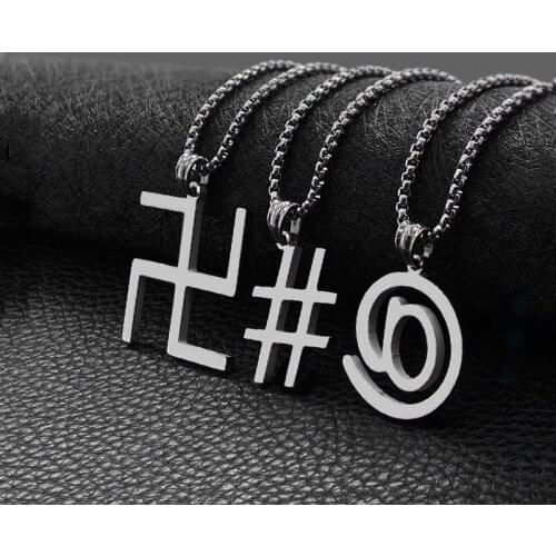 Fashion Titanium Steel Symbol Necklace Pendant Mens Hip Hop Simple All-match Jewelry Hot Sale