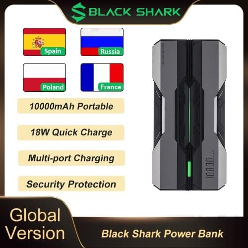 Black Shark Eco-System 10000mAh 18W Quick Charge Power Bank With Three USB Output for iPhone for Xiaomi Portable Charger