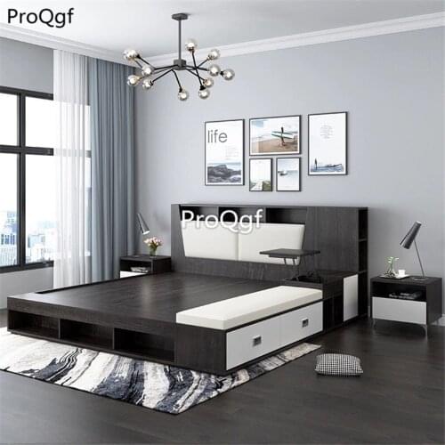 Prodgf 1 Set European Nordic Style Modern Business people like Bedroom Bed No Mattress