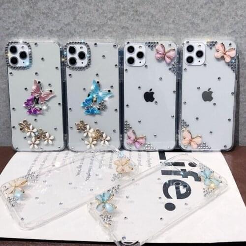 Crystal Butterfly Case For Samsung Galaxy A01 A10 A20E A20 S A21S A30 A31 A41 A40 S A50 A50S A30S A51 5G A70 S A530 Clear Cover