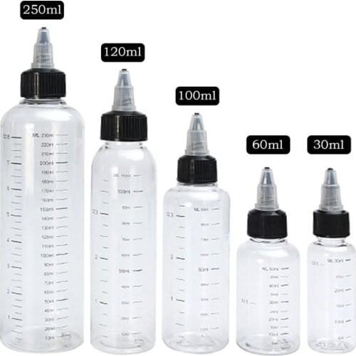 5pcs 30ml/60ml/100ml/120ml/250ml Empty Plastic Squeezable Dropper Bottle E Liquid Sample Eye Drop Refillable Needle Vial