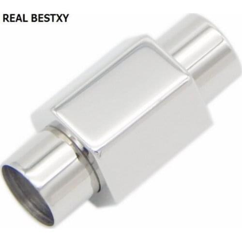 REAL BESTXY 10pcs/lot Stainless Steel Magnetic Clasps With Safe Snap Lock Fit Leather Cord Bracelet Connectors For Jewelry