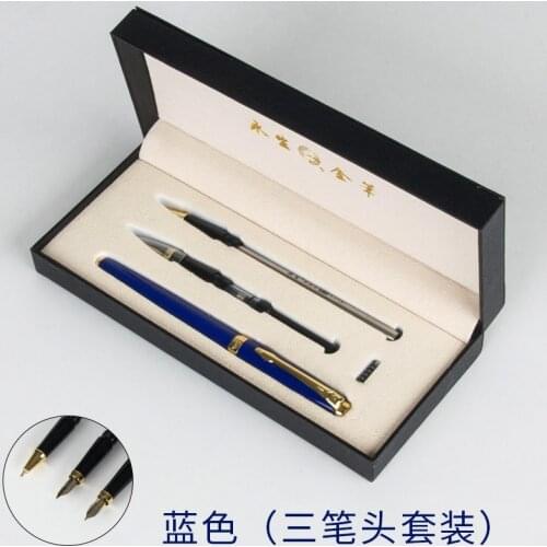 Luxury 3 in 1 metal fountain pen with gift box gift pen Parallel Art Arabic Calligraphy Pen 0.5mm nib ink roller ball pen