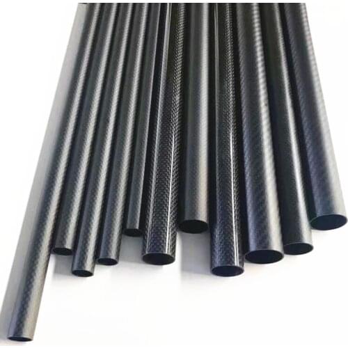 Twill Glossy 4 5 6 7 8 9 10 11 12mm With 500mm length High Quality Twill Matte 3K Carbon Fiber Fabric Wound Tube CFK TUBE ROHRE