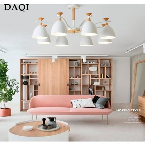 Nordic modern LED bedroom living room lighting study hotel macaron chandelier white restaurant special lighting