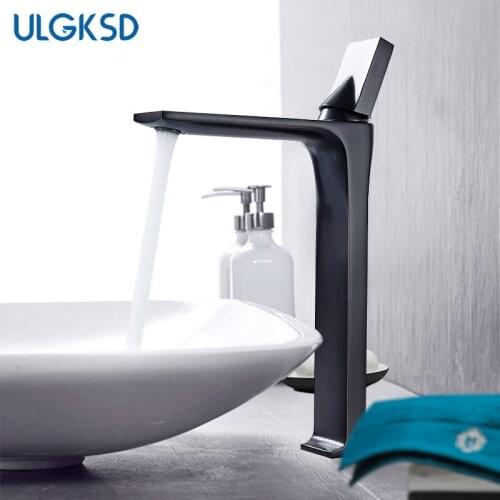 ULGKSD Basin Faucet Vanity Sink Water Kitchen Mixer Tap Hot Cold Water Bathroom Sink Faucet Single Handle Hole Deck Mount Crane