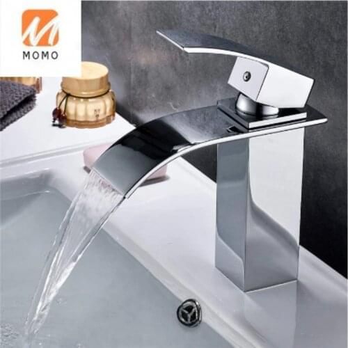 Waterfall Basin Faucet Bathroom Faucet Vanity Vessel Sinks Mixer Tap Cold And Hot Deck Mount Basin Washing Taps