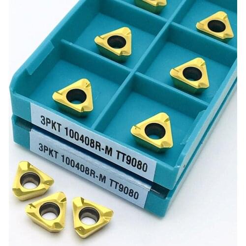 Lathe parts tools 3PKT100408R M TT9080 carbide inserts 3PKT 100408 CNC cutter milling cutter turning tools
