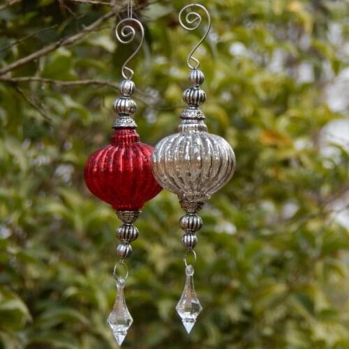 Christmas tree ornament broken silver glass pendant