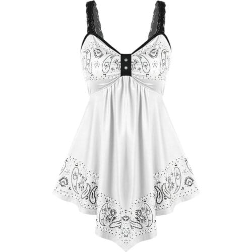 Women S-5XL Plus Size Mini Elegant Tank Dress Sleeveless Paisley Empire 2021 New Summer Waist Asymmetric Women outfit Bohemia