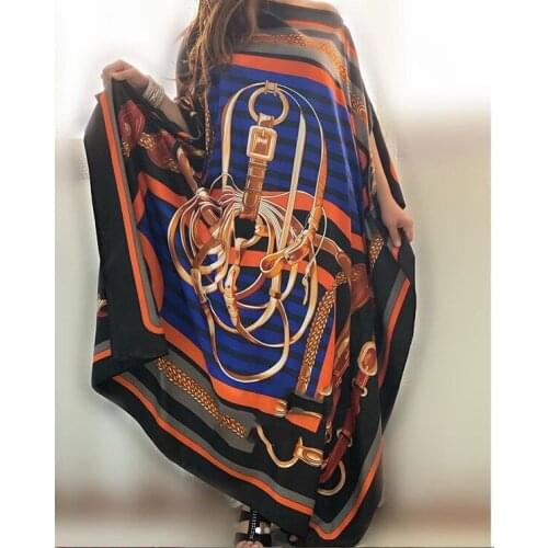 Fashion printed Bohemian Printed Summer Beach Dress plus size Loose Kaftan Maxi Dress Robe for lady African clothing