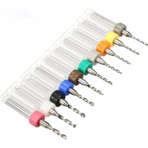 10pcs/lot High Quality 1.1-2.0mm Tungsten Steel Hard Alloy PCB CNC Drill Bits for Circuit Boards