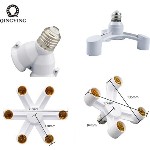 2pcs 3In1 E27 to E27 extended LED Lamp Bulbs Socket Splitter Adapter Holder For Photo Studio