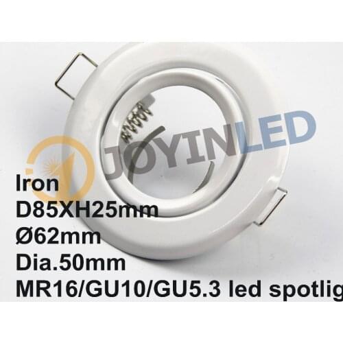 20pcs/lot Free Shipping Aluminum downlight Fitting trims recessed LED Ceiling Lamp Holder GU10/MR16 Round Fixtures