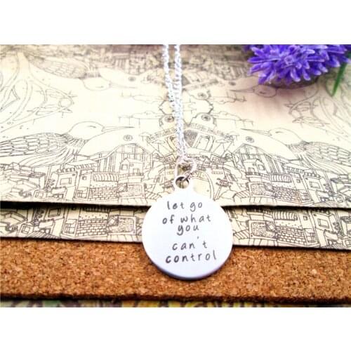 3pcs/lot Fashion stainless steel necklace "let go of what you can't control" Pendant necklace Gift more style for choosing