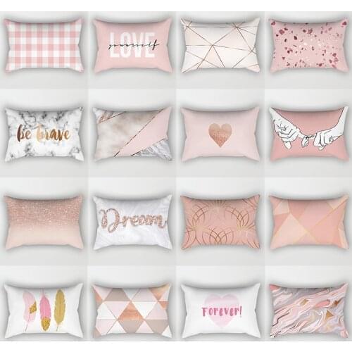Rose Gold Throw Pillow Case Geometric Cushion Cover Home Sofa Decorative Pillows Cushion Pillows 30x50CM