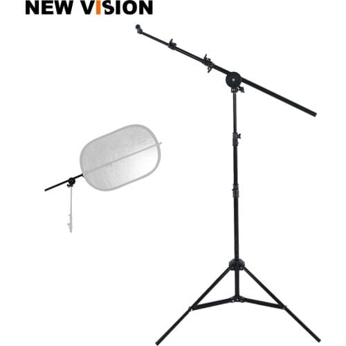 Studio Photo Holder Bracket Swivel Head Reflector Disc Arm Support 26"-67" with 190cm Light Stand