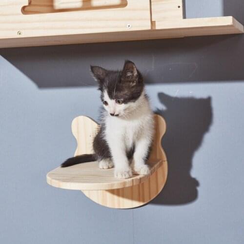 Diy Cat Climbing Frame Wall Mounted Solid Wood Stable Cat Jumping Platform Frame Pet Climbing Furniture