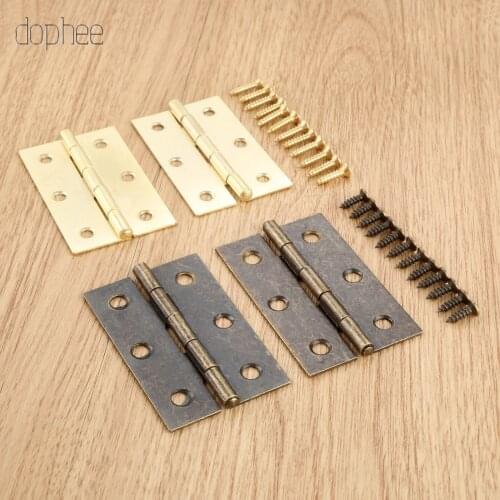 Dophee 2/4pcs 6 holes Butt Hinges Fine Quality Hinge for Cabinet Cupboard Jewelry Box Cabinet Furniture Hinges