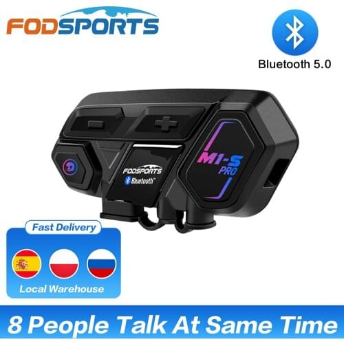 Fodsports M1-S Pro helmet intercom motorcycle helmet bluetooth headset 8 riders 2000M group intercom BT Interphone