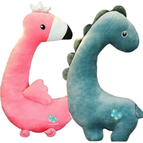 80~120cm Giant Unicorn Toy Stuffed Animal Boyfriend Pillow Gift for Lovers Birthday Dinosaur Flamingo Message Pillow Bed Cushion