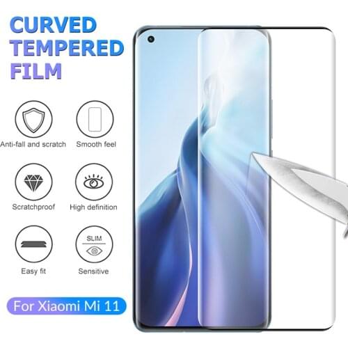 Curved Tempered Glass For Xiaomi Mi 11 mi11 Mi 10 Ultra Screen Protector for Xaomi Mi 11 10 Ultra Note 10 Pro Protective Glass