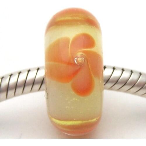 JG2133 100% S925 Sterling Silver Beads Murano Glass beads Fit European Charms Bracelet charms diy jewelry Lampwork GlassBeads