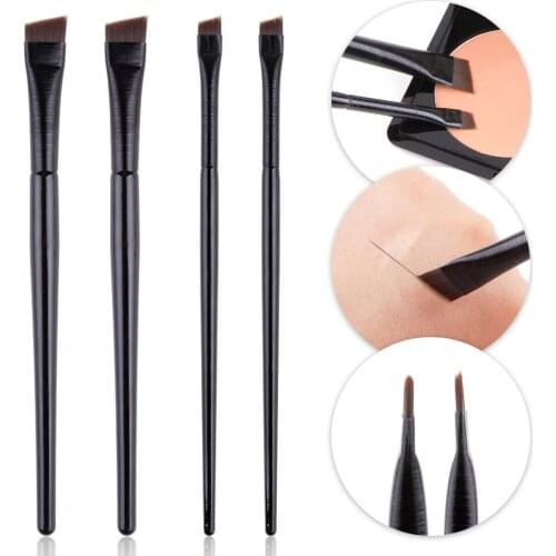 2Pcs Eyebrow Eyeliner Brush Brow Contour Brush A101 A102 Professional Small Angled Eyebrow Brush Hair Cosmetics Eye Makeup Tools