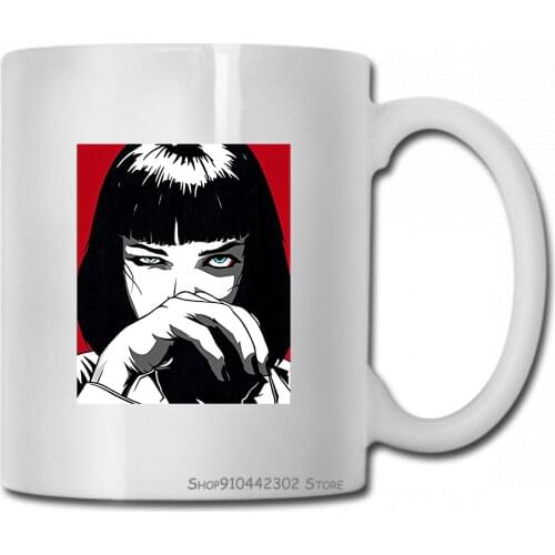 Quentin Tarantino Pulp Fiction Mia Vintage Menwomen Fashion Men Cotton Movie 90S Mug Cup Streetwear Punk Rock