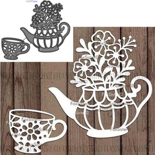 Metal Cutting Dies Cut Mold Flower tea cup Decoration Scrapbook Paper Craft Knife Mould Blade Punch Stencils