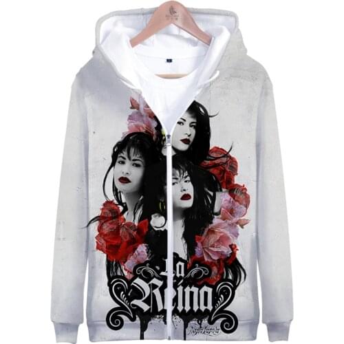 Selena Quintanilla Singer 3D COOL Zipper Hooded Sweatshirt Casual Fashion Zip-up Popular Casual Pullovers Classic Trend Clothes