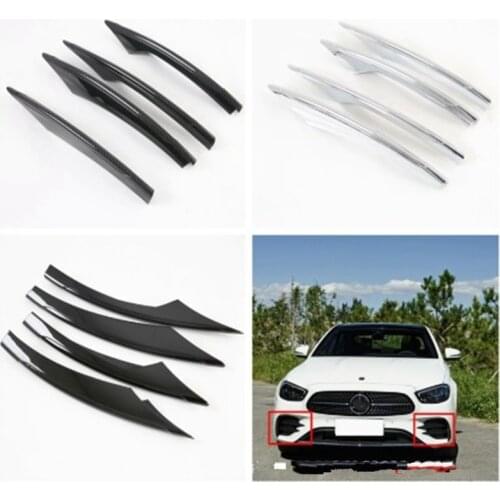 4Pcs Car Front Fog light Eyelid Cover Trim Sticker Chrome ABS For Mercedes Benz E Class 2021Car Styling
