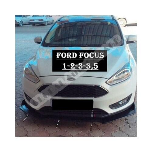 For Ford Focus 1-2-3-3,5 Front Bumper Attachment Lip 2000-2020 Piano Glossy Black Splitter Diffuser Universal Spoiler Bumper