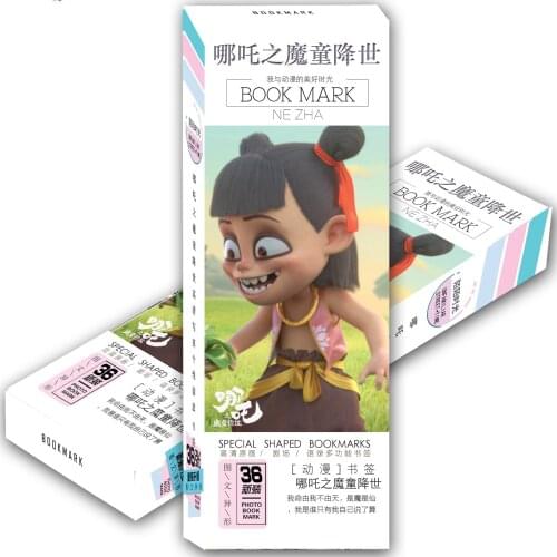 New 36 Pcs/Set Chinese Anime NE ZHA Paper Bookmark Cartoon Bookmarks Book Holder Fans Gift Card