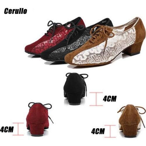 Dance shoes new autumn mesh square dancing shoes ladies adult thick heel soft bottom friendship waltz shoes indoor A313